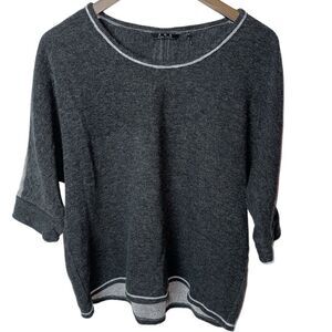 Zoa New York Top Woman’s Size M 3/4 Sleeve Top Blouse Hilo Gray